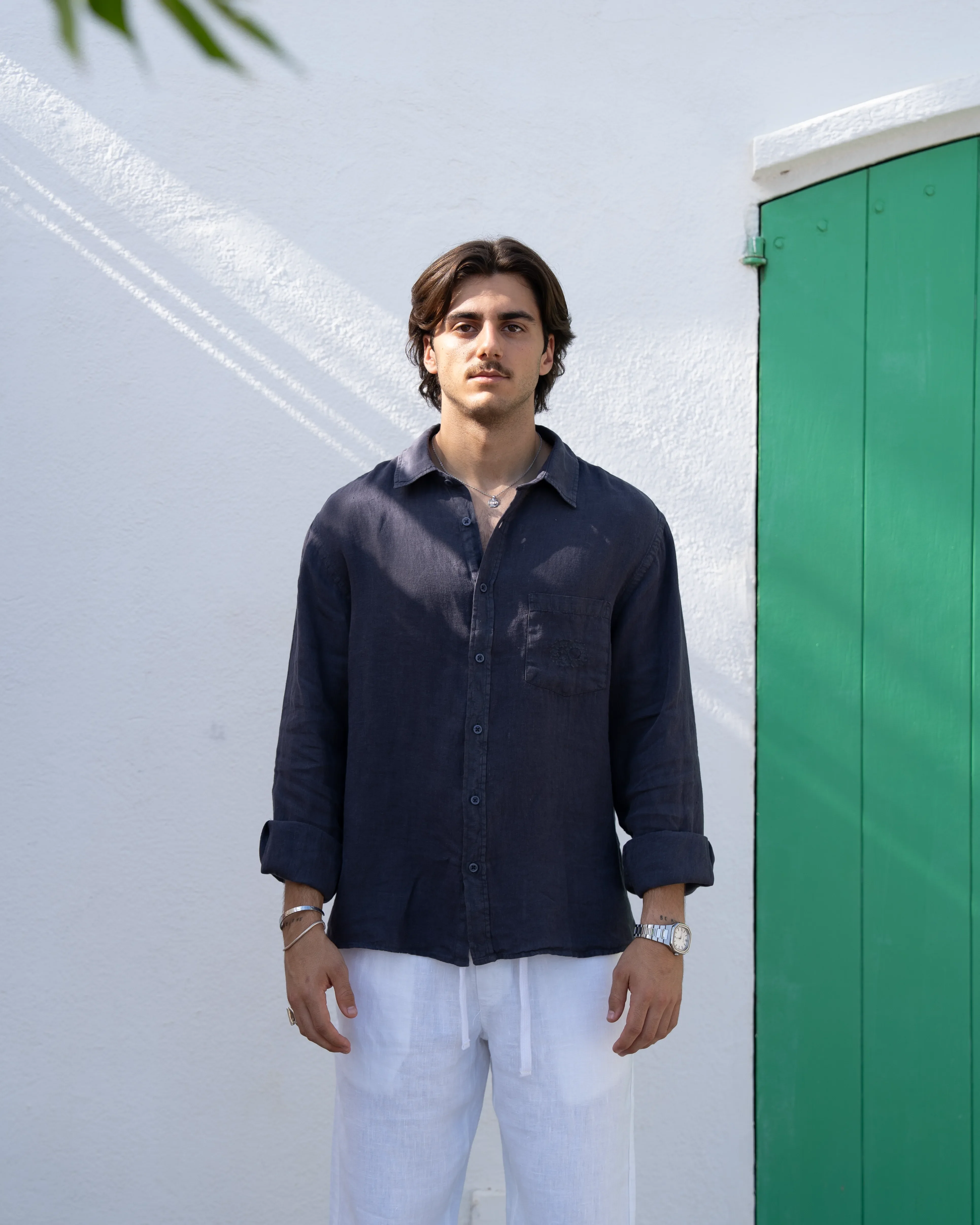 Linen Shirt Navy - Image 5