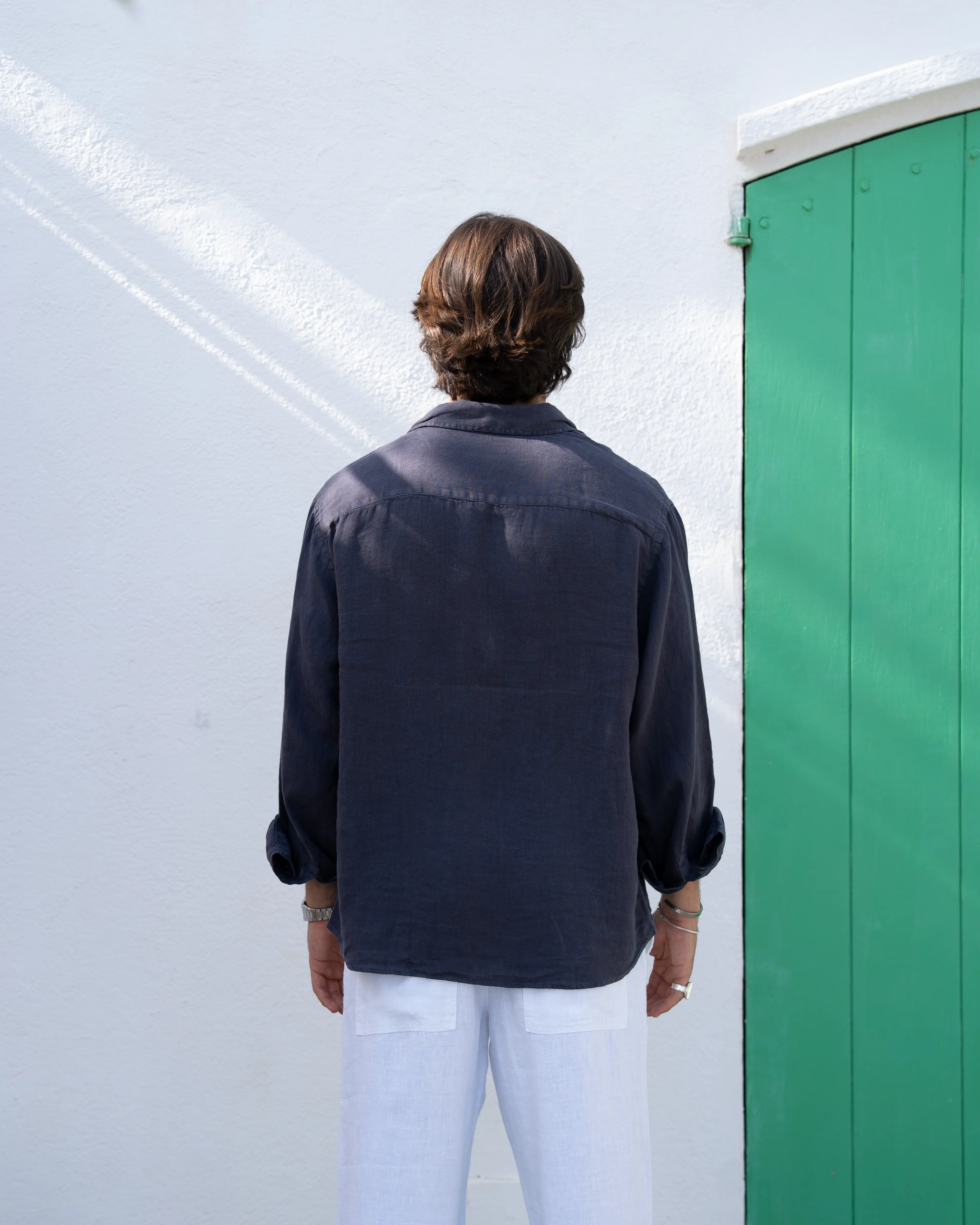 Linen Shirt Navy - Image 6