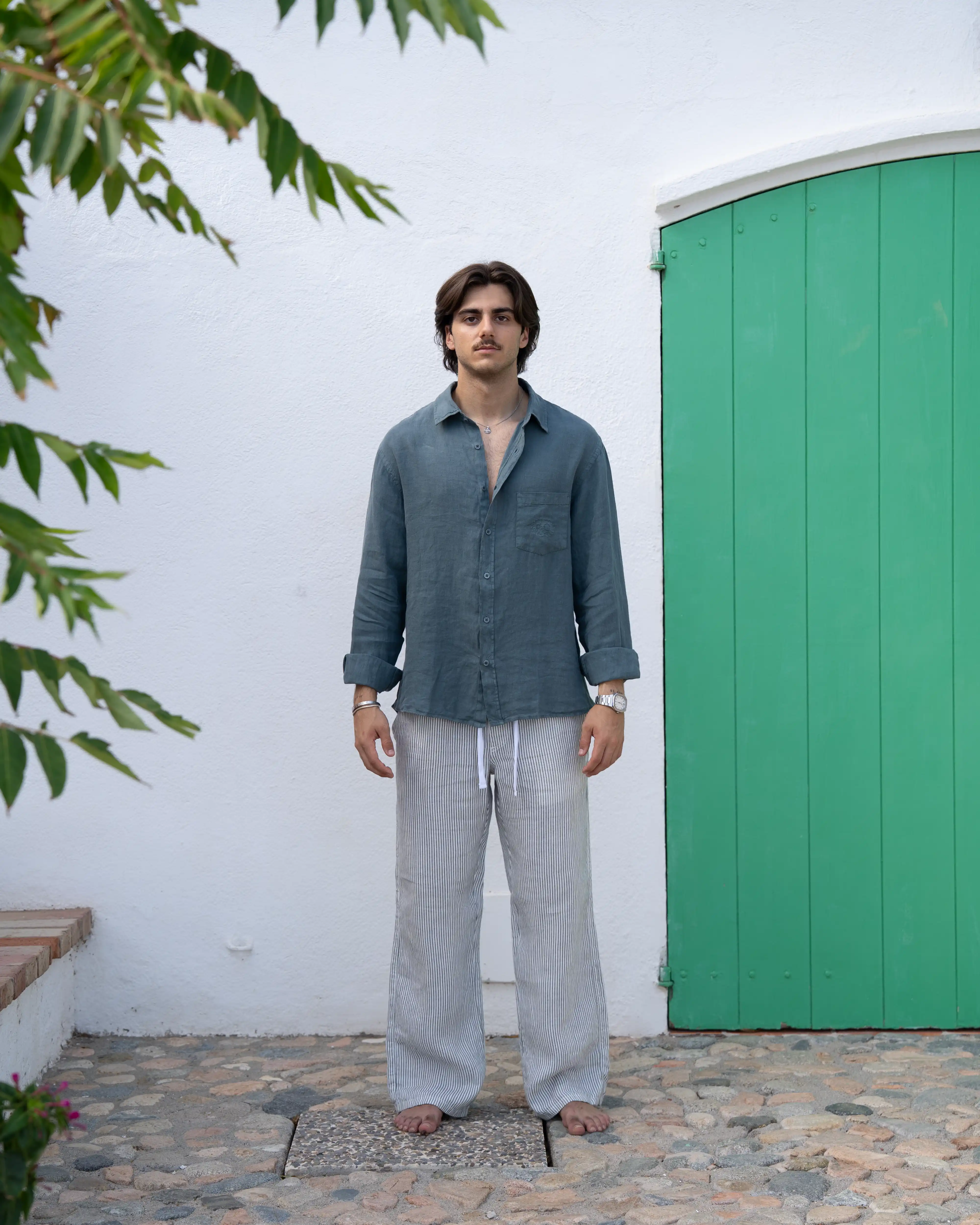 Linen Shirt Green - Image 3